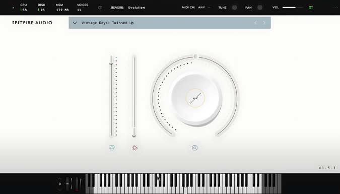 Vintage Keys interface