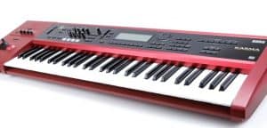 A Korg Karma keyboard on a white background.