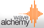 Roland Jupiter 8 and cymbals depicted in the Wave alchemy logo on a white background.