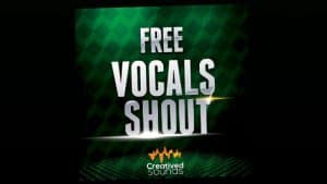 A poster with the words Vocal Shout on it.