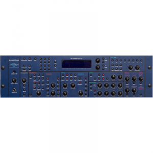 A blue Supernova synthesizer with buttons and knobs, producing mesmerizing Synth Sounds.