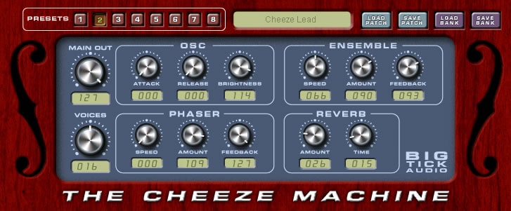 A close-up of a Cheeze Machine.