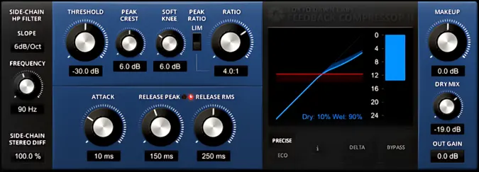 TDR Feedback Compressor II plugin interface