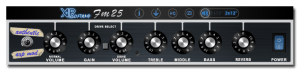 A screen showing the controls of a **SoftAmp FM25** music synthesizer.