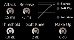 A screen showing the **lightweight** settings of a synthesizer.