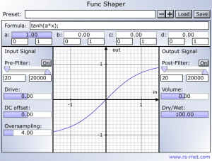 A screen shot of the Func Shaper software.