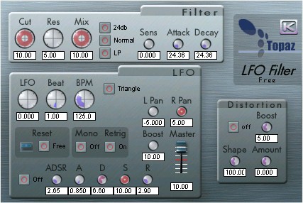 Free Topaz LFO filter screenshot.