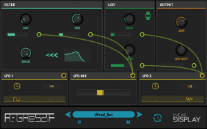 A screen showing the Regressif controls of a synthesizer.