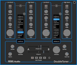 A screenshot of the rebel DoubleToner controller.