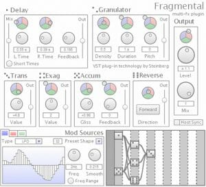 A screen shot of the fragmental synthesizer.