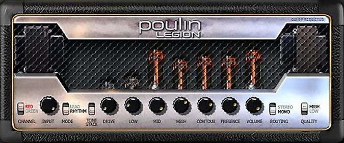 A picture of a LeGion guitar amplifier.