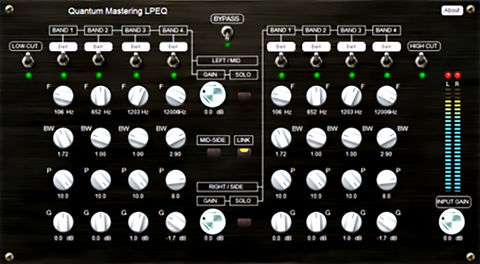 Mastering LPEQ plugin interface