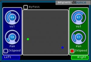 A screen shot of a computer screen showing different buttons with dBounce feature.