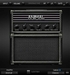 The animal amp is shown on the screen of a computer with the GrindMachine.