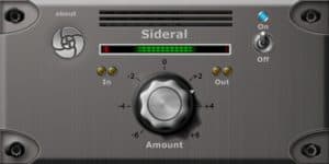 The Sideral control panel of a mixer with a knob on it.