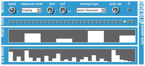 A blue and white synthesizer with sideslip sounds.