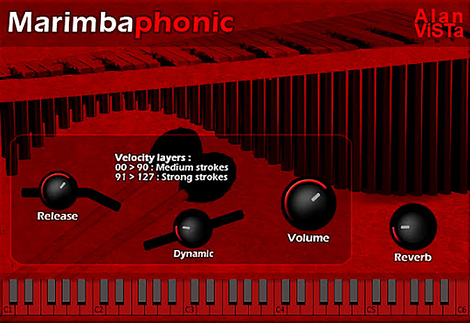 Marimbaphonic plugin interface screenshot