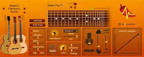 A screenshot of a spicy guitar app.