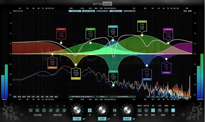 A TENQ audio interface with a colorful display.