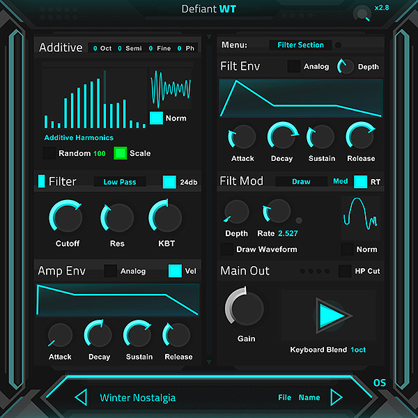 Defiant WT plugin interface