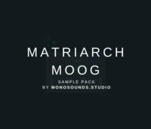 A black background with the words Matriarch Moog on it.