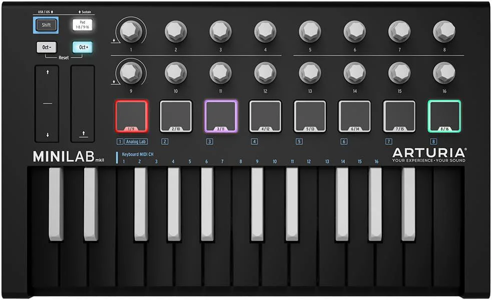 Arturia MiniLab MKII Inverted MIDI Controller Black Review