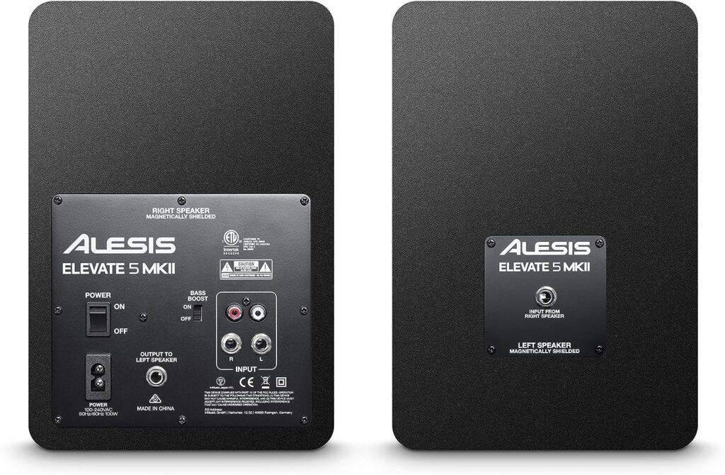 Alesis Elevate 5 MKII | Powered Desktop Studio Speakers for Home Studios/Video-Editing/Gaming and Mobile Devices, Black