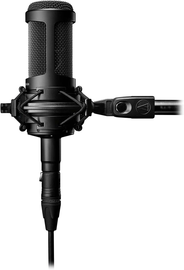 Audio-Technica AT2035 Cardioid Condenser Microphone, Perfect for Studio, Podcasting  Streaming, XLR Output, Includes Custom Shock Mount, Black