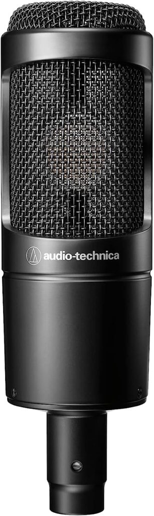 Audio-Technica AT2035 Cardioid Condenser Microphone, Perfect for Studio, Podcasting  Streaming, XLR Output, Includes Custom Shock Mount, Black