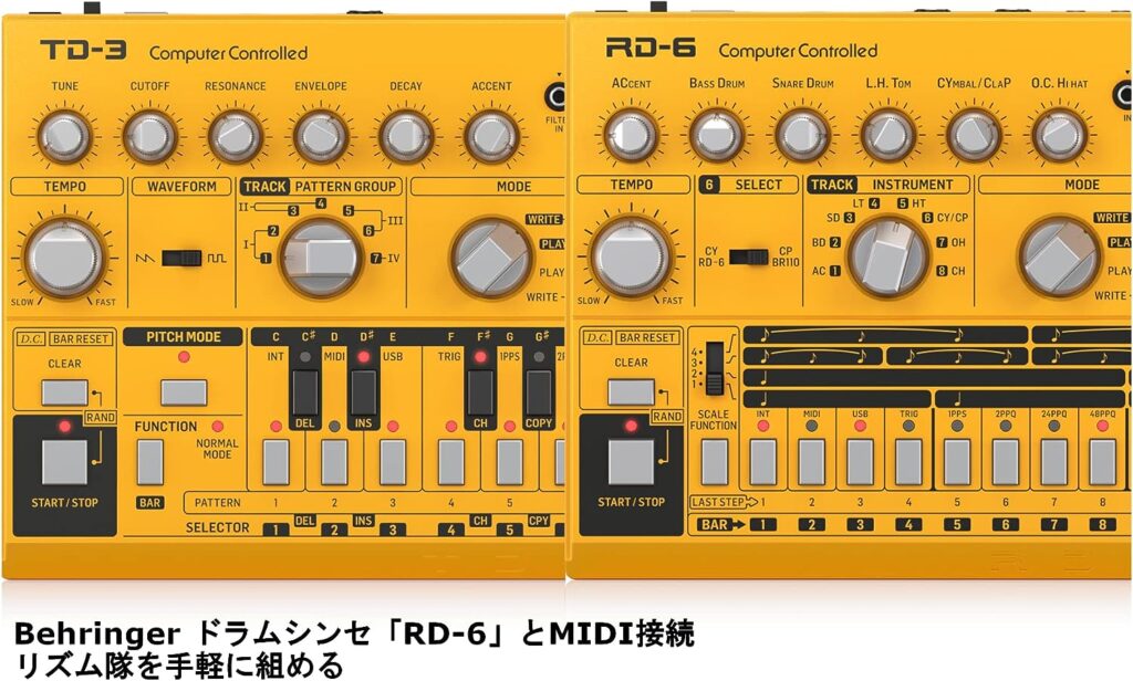 Behringer TD-3-AM Analog Bass Line Synthesizer with VCO, VCF, 16-Step Sequencer, Distortion Effects and 16-Voice Poly Chain