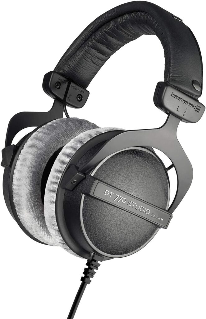 beyerdynamic DT 770 Pro Studio Headphones - Over-Ear, Closed-Back, Professional Design for Recording and Monitoring (80 Ohm, Grey)