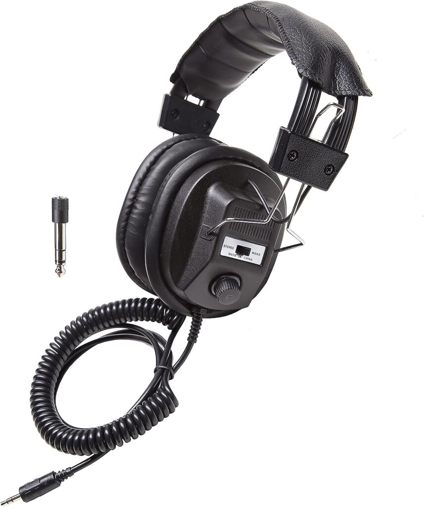 Califone 3068AV Stereo/Mono Headphones, 3.5 mm Stereo Plug, Black