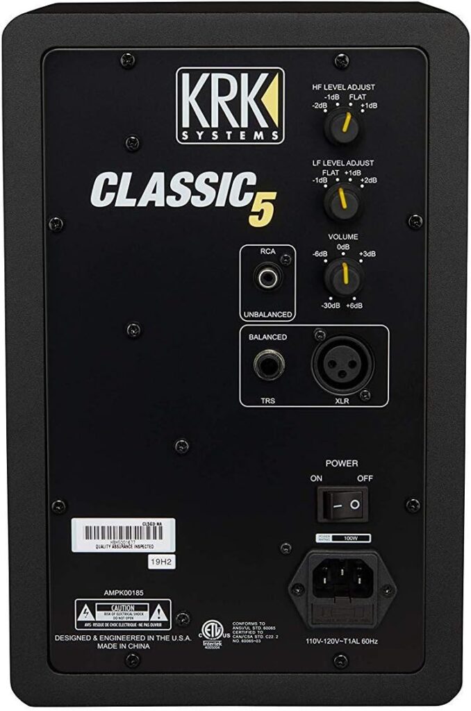 KRK Classic 5 Professional Bi-Amp 5 Powered Studio Monitor (2 Speakers) Pair of XLR Cable + Gravity Phone Holder, Black M