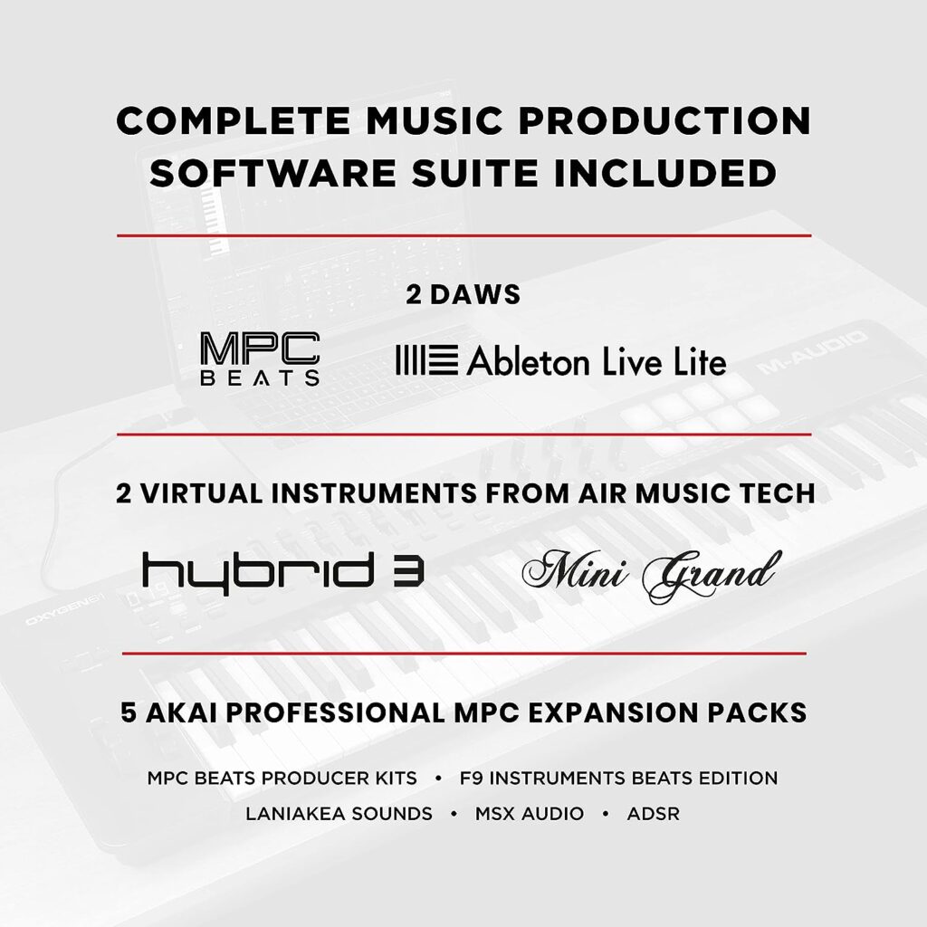 M-Audio Oxygen 61 (MKV) – 61 Key USB MIDI Keyboard Controller With Beat Pads, Smart Chord  Scale Modes, Arpeggiator and Software Suite Included