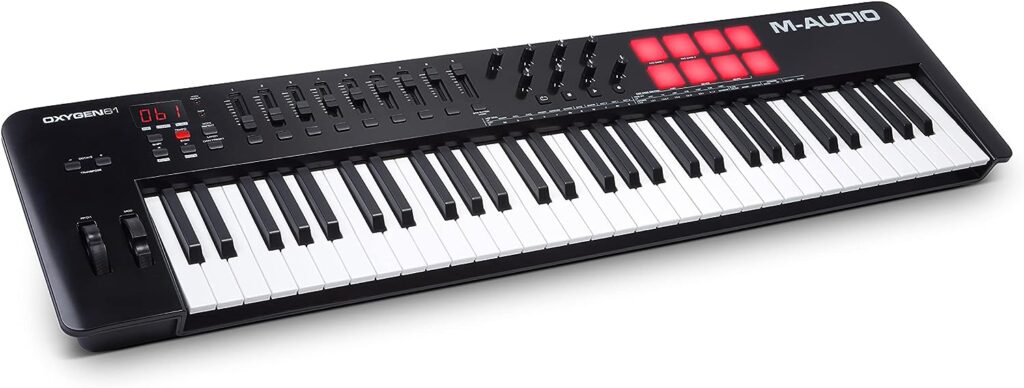 M-Audio Oxygen 61 (MKV) – 61 Key USB MIDI Keyboard Controller With Beat Pads, Smart Chord  Scale Modes, Arpeggiator and Software Suite Included