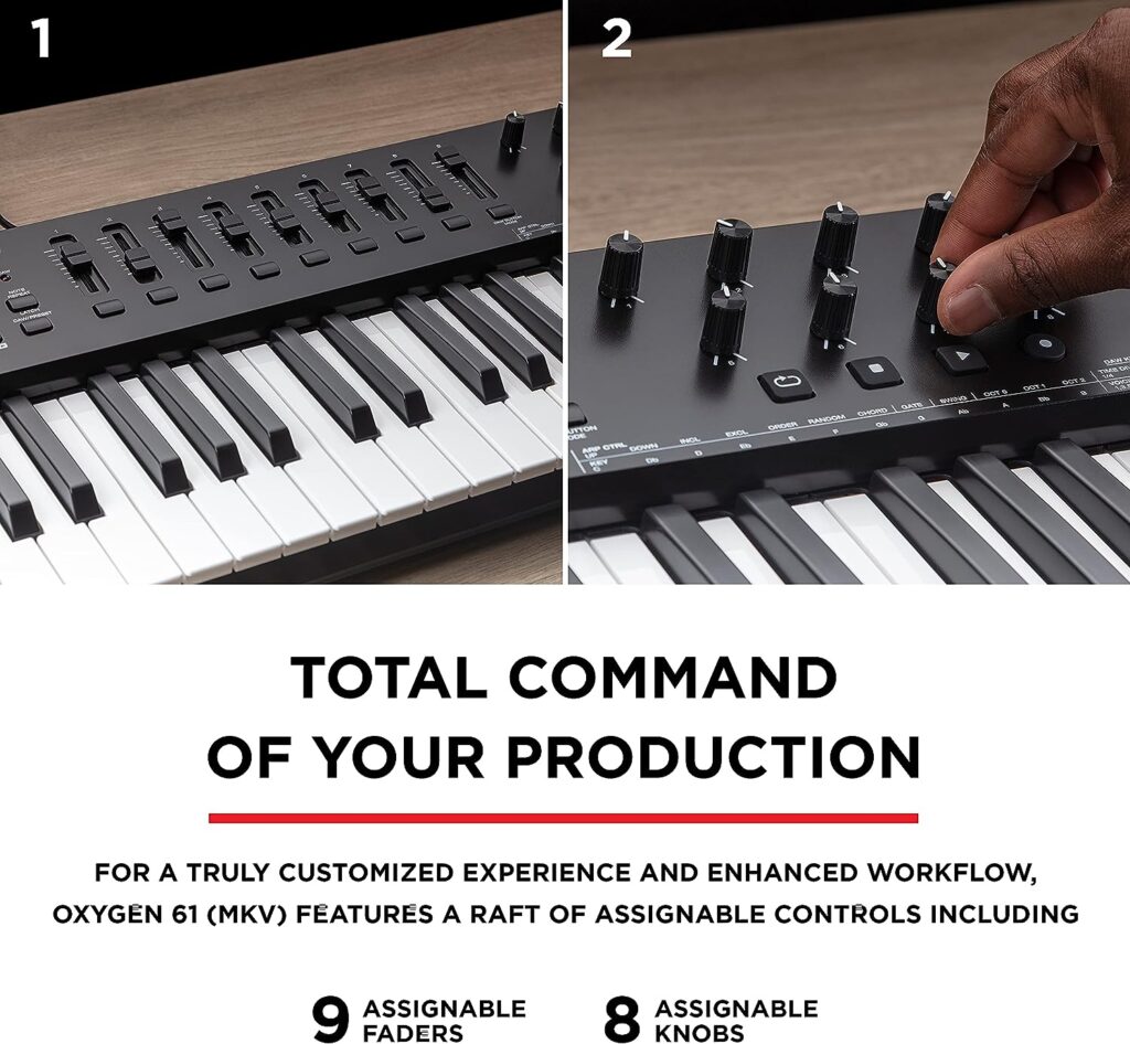 M-Audio Oxygen 61 (MKV) – 61 Key USB MIDI Keyboard Controller With Beat Pads, Smart Chord  Scale Modes, Arpeggiator and Software Suite Included