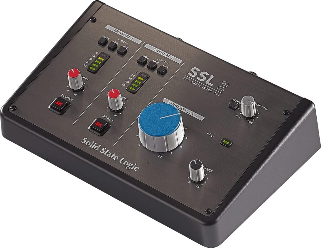 Solid State Logic SSL 2 USB Audio Interface - 24 bit/192 kHz, 2-in 2-out, with SSL Legacy 4K Analogue Enhancement and included SSL Software Production Pack