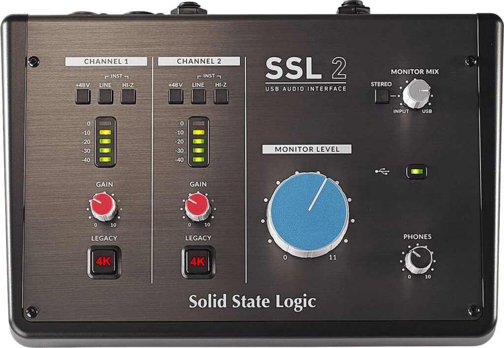 Solid State Logic SSL 2 USB Audio Interface - 24 bit/192 kHz, 2-in 2-out, with SSL Legacy 4K Analogue Enhancement and included SSL Software Production Pack