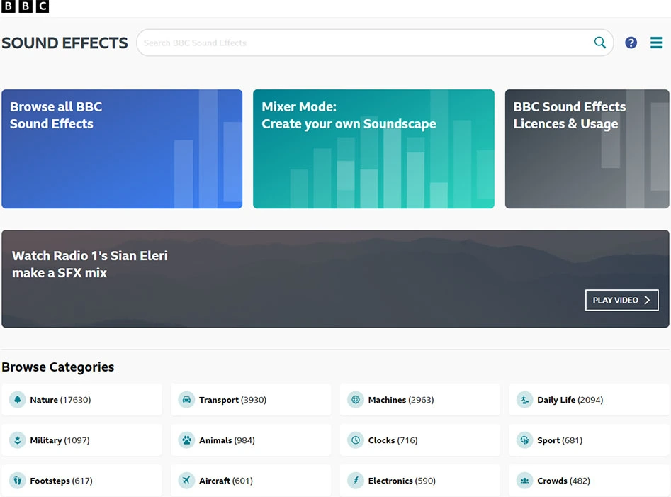 BBC Sound Effects Library - Rich and Diverse Array of Effects