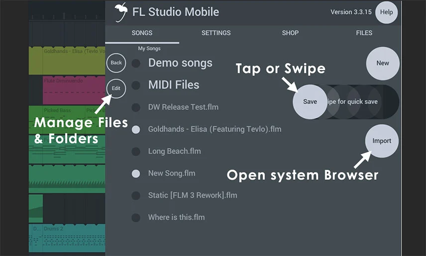 Importing and Using Samples on Android Devices
