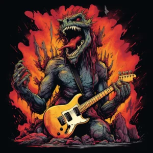 crazy lizard playing guitar