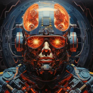 portrait of futuristic robotic man