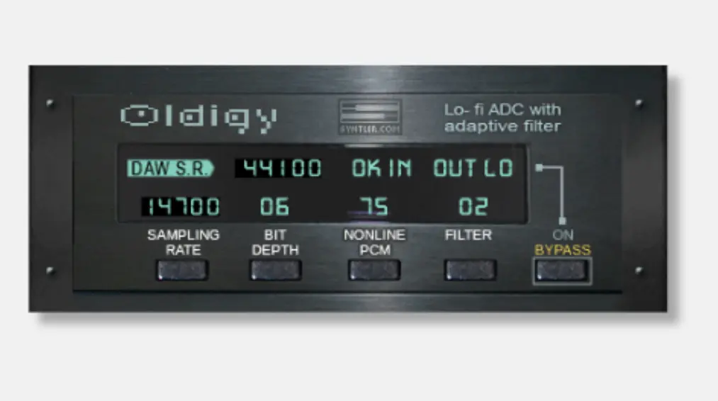 Oldigy gui- free bit crusher vst plugins