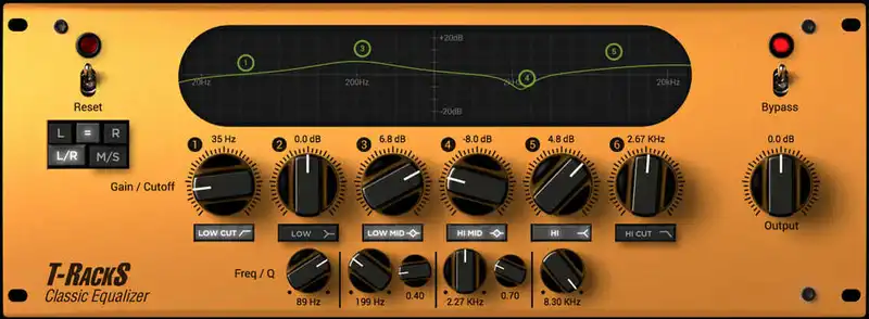 Screenshot of T-RackS Classic Equalizer GUI