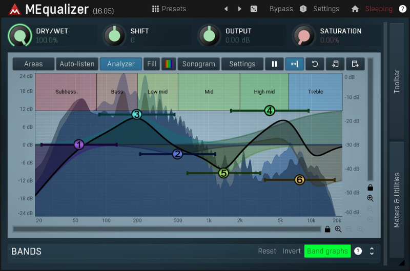 Screenshot of MEqualizer GUI