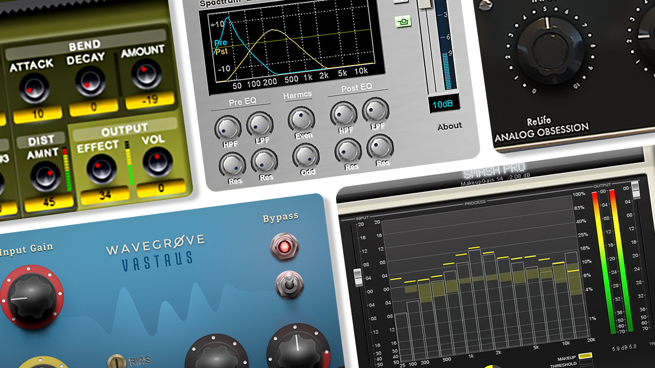 Image displaying multiple GUI featuring free harmonic enhacer vst plugins.