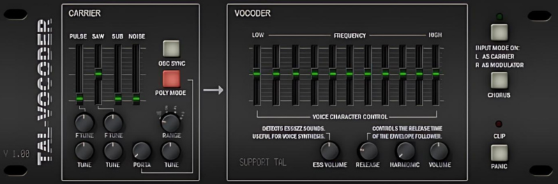 TAL-Vocoder user interface